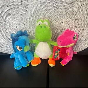 🦕✨ Dinosaur & Yoshi Plush Bundle – NWT, Set of 3!